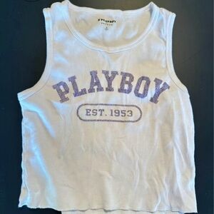 Playboy White Women Tank Top